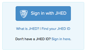 Sign in with JHED button