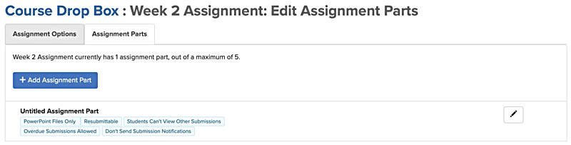 Drop Box assignment part interface after September 29, 2020