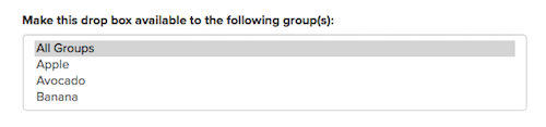 The option to limit a Drop Box to select course groups.