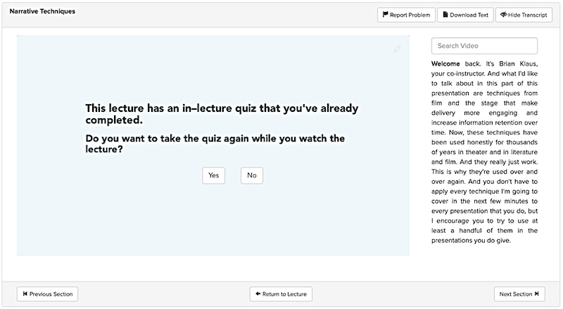 Students can retake in-lecture quizzes if they want