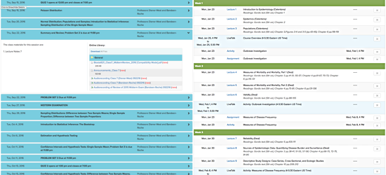 Comparison of the class sessions tool vs. the schedule builder tool